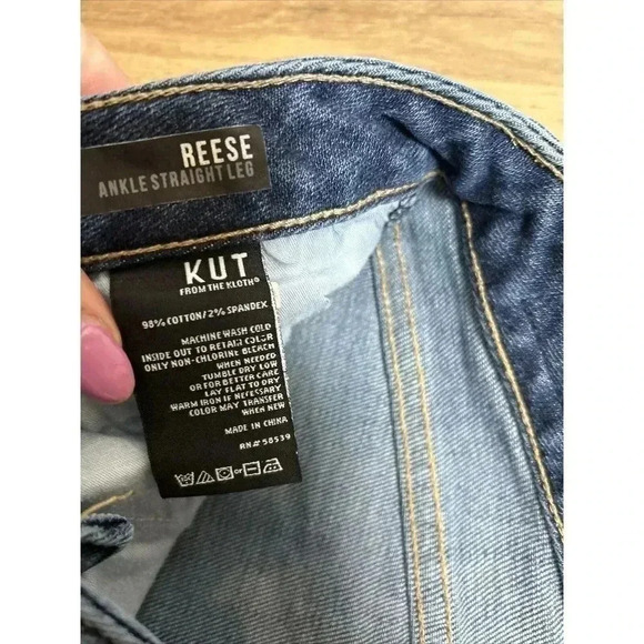 Kut From The Kloth Womens 4 Dark Wash Reese Ankle Straight Leg Denim Blue Jeans - Picture 7 of 8